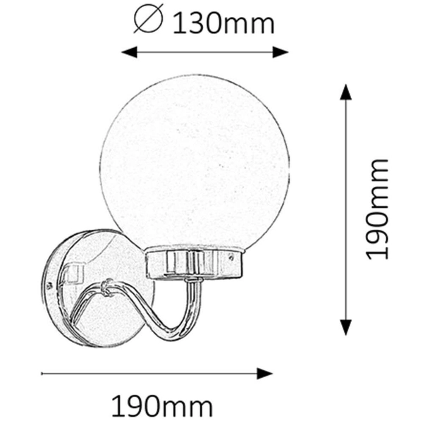 Łazienkowa LAMPA ścienna TOGO 5827 Rabalux metalowa OPRAWA kinkiet loftowy kula ball IP44 chrom biała