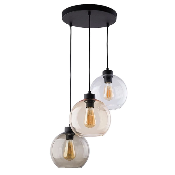 Okrągła lampa wisząca kaskada Cubus 2831 TK Lighting metalowa szklana