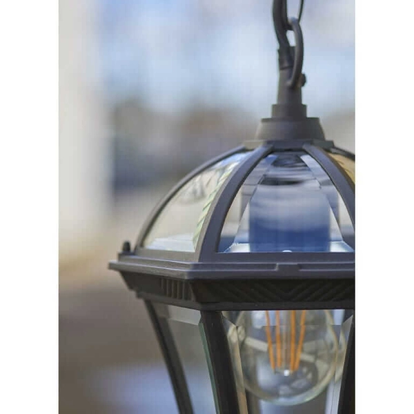 Lampa wisząca latarnia Drayton YG-3503 Endon IP44 przezroczysty czarny