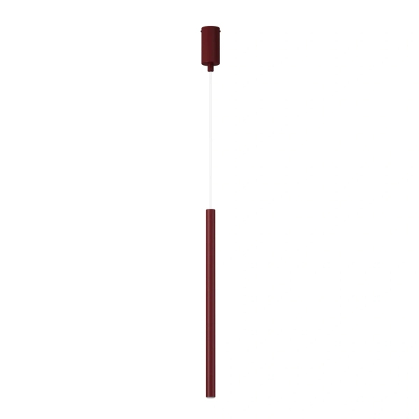 Wisząca lampa burgundowa SOPEL metalowa tubka 1xG9 nad wyspę 41827