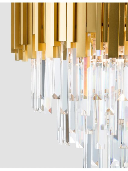 Salonowy żyrandol crystal Campana okrągły złoty przezroczysty