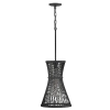 Ażurowa lampa wisząca Twyla QN-TWYLA-1P-BK tuba rattan czarny