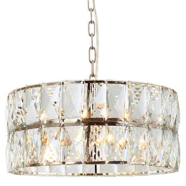 Kryształowa LAMPA wisząca Intero Gold S Orlicki Design okrągła OPRAWA glamour ZWIS na łańcuchu złoty przezroczysty