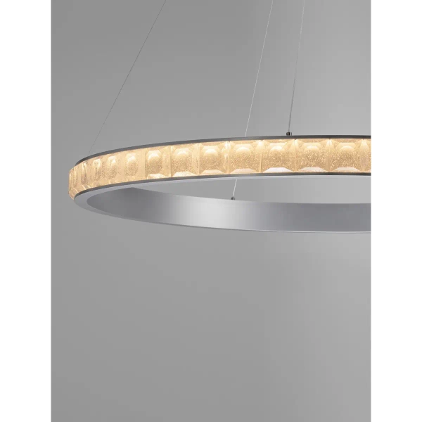 Pierścieniowa lampa wisząca MONTALO LE45404 LED 60W 3000K kryształy srebrne