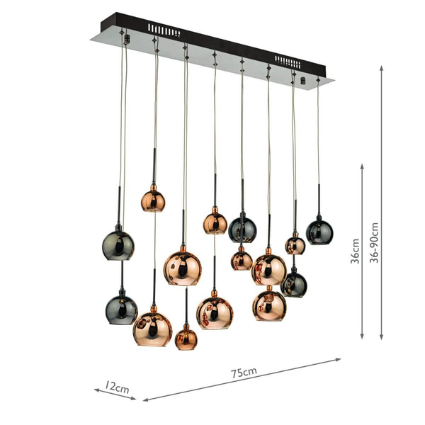 Jadalniana lampa wisząca Aurelia AUR6264 Dar Lighting chrom czarny brąz