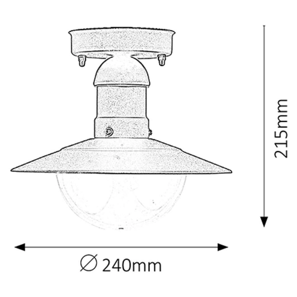Zewnętrzna LAMPA sufitowa OSLO 8716 Rabalux ogrodowa OPRAWA industrialna outdoor IP44 czarna