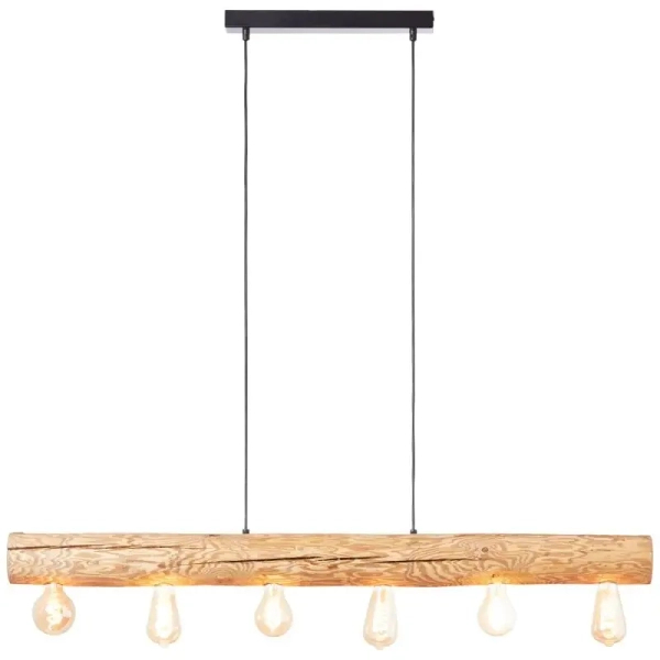 Drewniana lampa wisząca Trabo 99433/35 nad wyspę do kuchni sosnowa