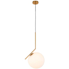 LAMPA wisząca CONDI MDM-7475/1-L-G MDECO modernistyczna OPRAWA szklany ZWIS kula ball mosiądz biała