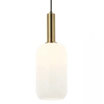Szklana lampa wisząca 22070 do kuchni nad stół biała złota