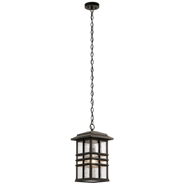 Ogrodowa lampa wisząca KL-BEACON-SQUARE8-OZ Kichler klatka brązowa