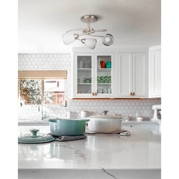 Salonowa lampa nasufitowa Samira K-JSL-6059/3 AB patyna biała