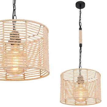 Wisząca LAMPA skandynawska HALIA 15672H Globo metalowa OPRAWA loftowy ZWIS okrągły brązowy czarny