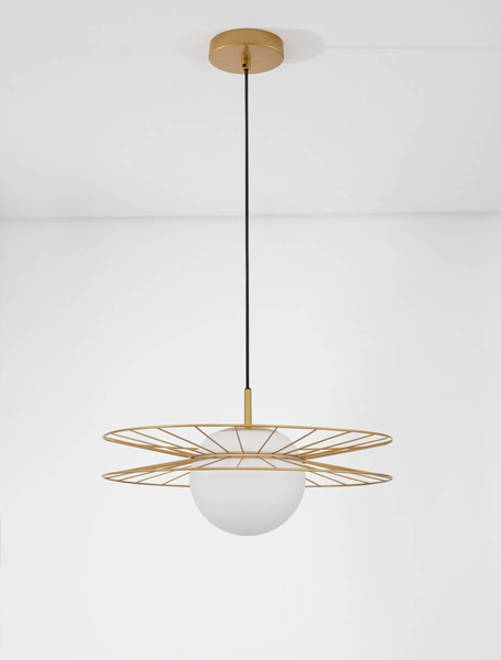 Wisząca lampa MORELOS LE42940 druciak do kuchni złoty biały