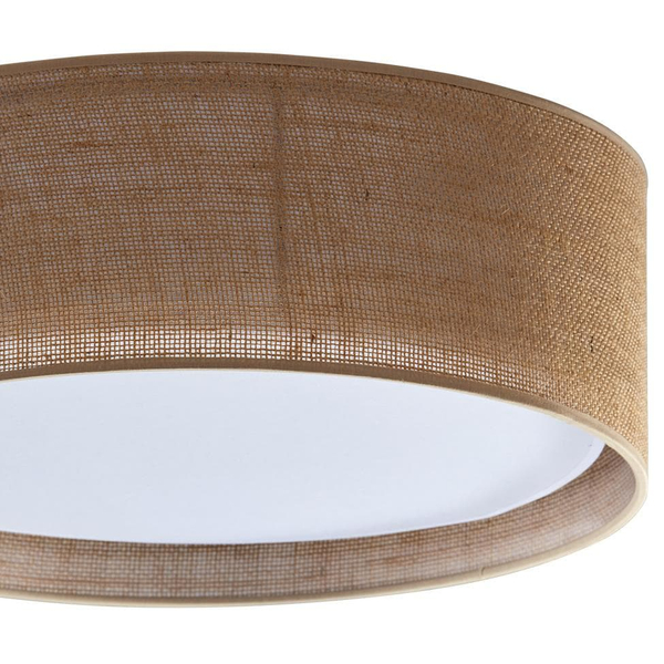 Sufitowa lampa rustykalna Juta 6584 TK Lighting okrągła jutowa brązowa