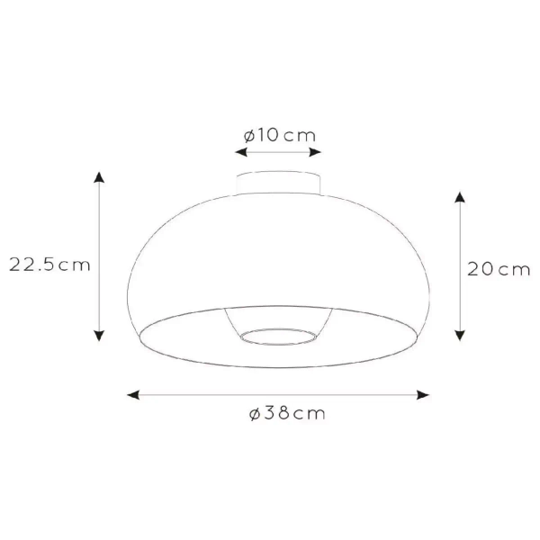Lampa sufitowa SHARAN 30186/38/30 Lucide kopuła do salonu czarna