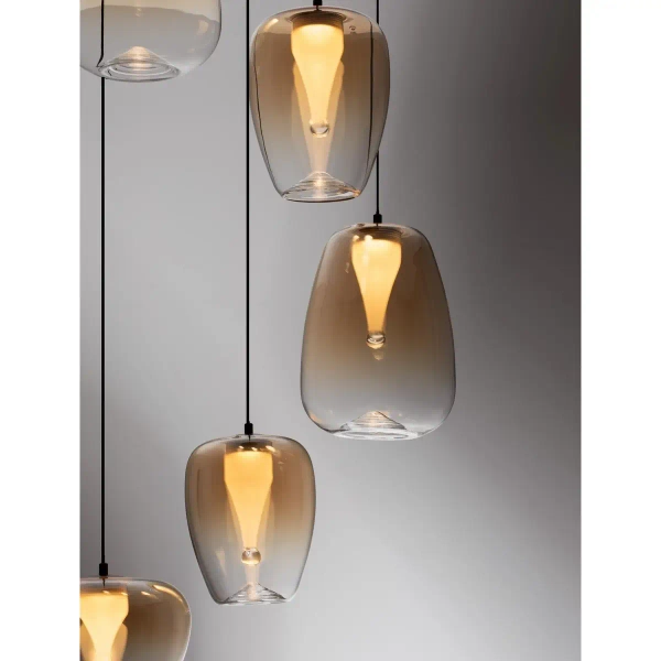 Wisząca lampa szklana JAREVIA LE45127 LED 18W 3000K owalna złota