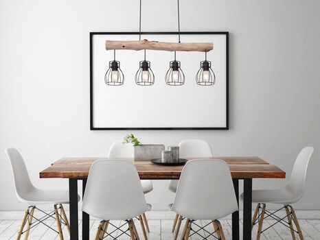 Rustykalna lampa wisząca Mina 15326-4N czarna drewniana