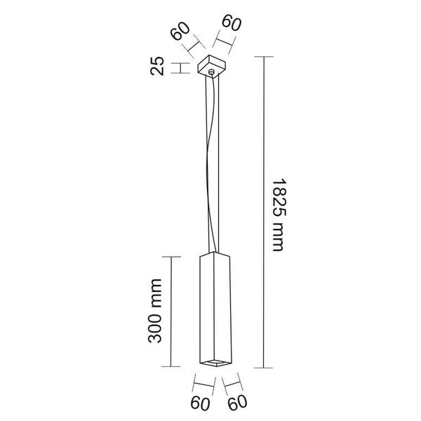 LAMPA wisząca NODA 5543 Shilo metalowa OPRAWA prostokątna zwis czarny