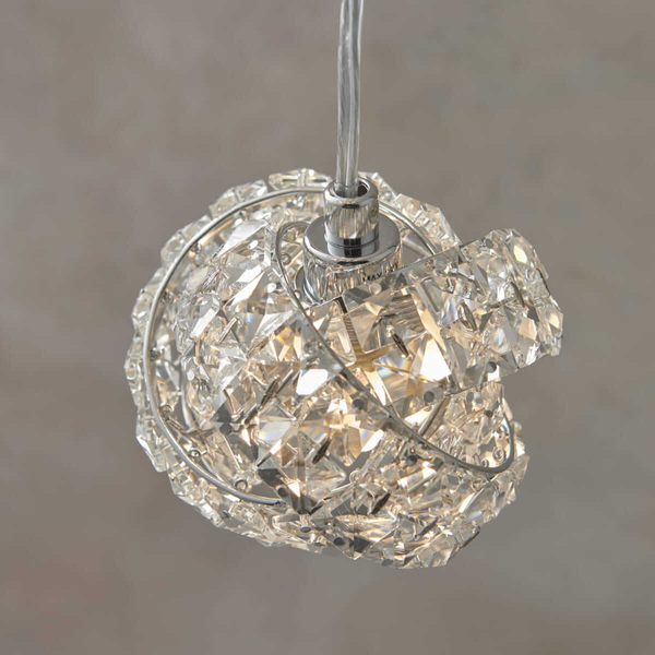 Kaskadowa lampa wisząca Talia 77566 Endon kryształ transparentna chrom