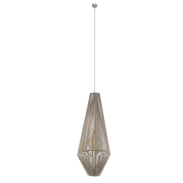 Bawełniana lampa wisząca Hagata 5129 Shilo do jadalni cage zwis beżowy