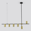 Lampa wisząca ARIZONA LP-074/6PL BK/GD Light Prestige loftowa oprawa metalowy zwis tuby czarne złote