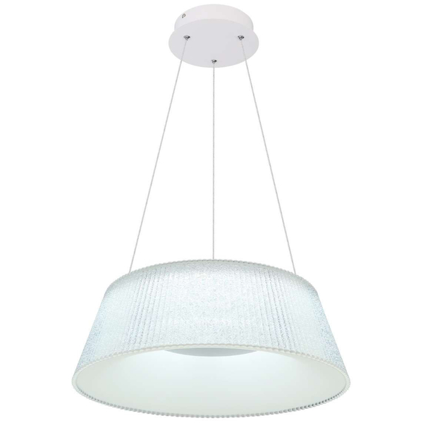 LAMPA wisząca CROTONE 48801CH-45 Globo plisowana OPRAWA zwis LED 45W 3000K - 6000K kryształki biały przezroczysty