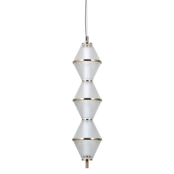 Lampa wisząca Fuente PND-34395-3V-HBR LED 45W 3000K złoty przezroczysty