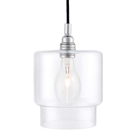 LAMPA wisząca LONGIS IV 10552109 Kaspa szklana OPRAWA zwis przezroczysty czarny