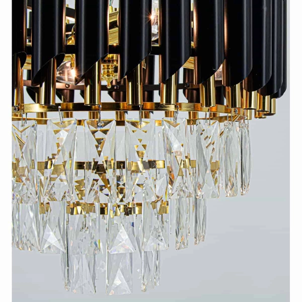 Kryształowy żyrandol pałacowy Toledo 6260/4 TR BL okrągły glamour