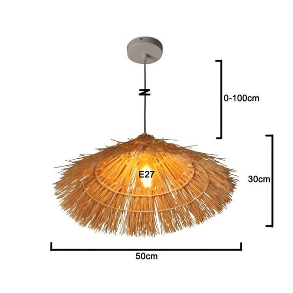 Ekologiczna lampa wisząca Boho ABR-NLW37-BH-E27 pleciona ratan naturalna