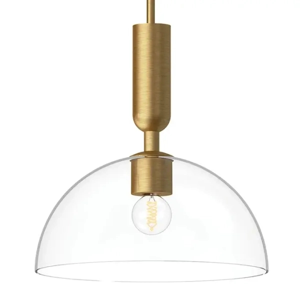 Szklana lampa wisząca Jude ALM-JUDE-P-GD-CL nad stół złota