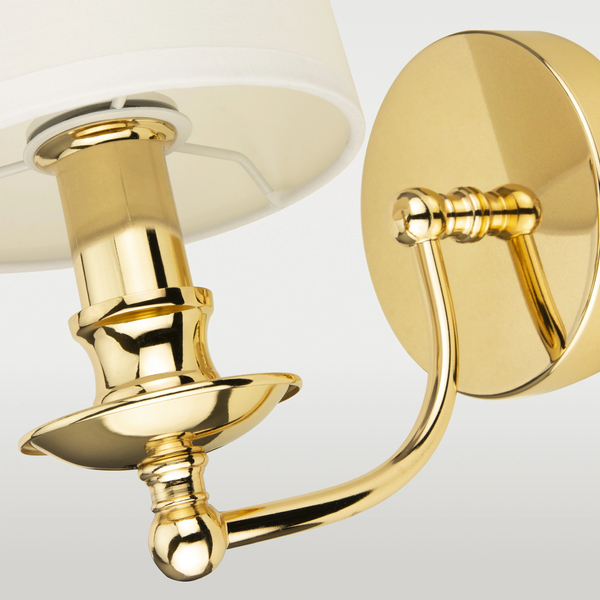 Kinkiet z kloszem Abu Dhabi W01940AU-WH Cosmolight do salonu biały złoty