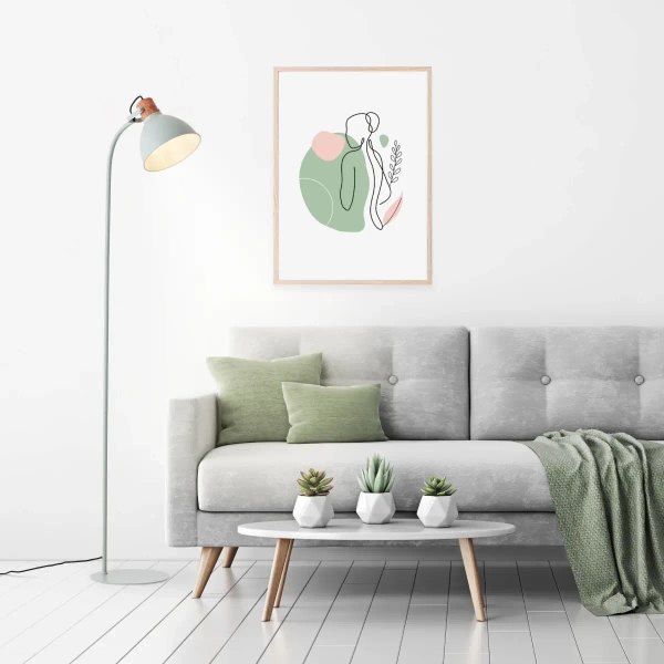 Skandynawska lampa podłogowa Erena 94556/63 metalowa zielona