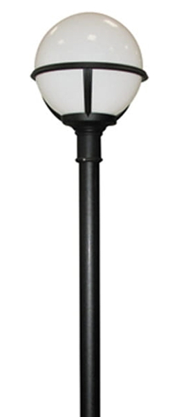 Lampa stojąca ogrodowa GLENBEIGH-POST Elstead świetlna okrągła kula czarna biała
