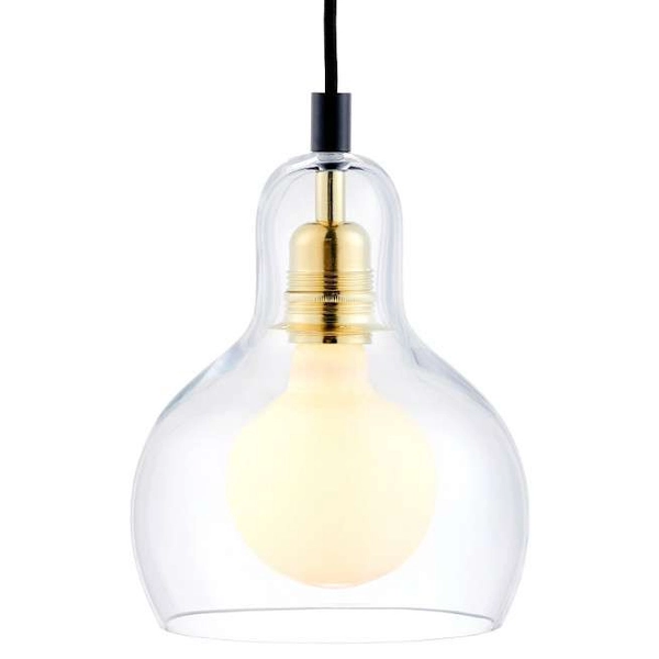 Wisząca LAMPA loftowa LONGIS 10876405 Kaspa skandynawska OPRAWA szklany ZWIS kaskada złota przezroczysta czarna