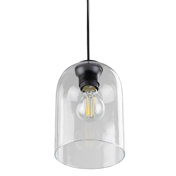 Zwisająca lampa do salonu Molly 10300 sopel transparentna czarna