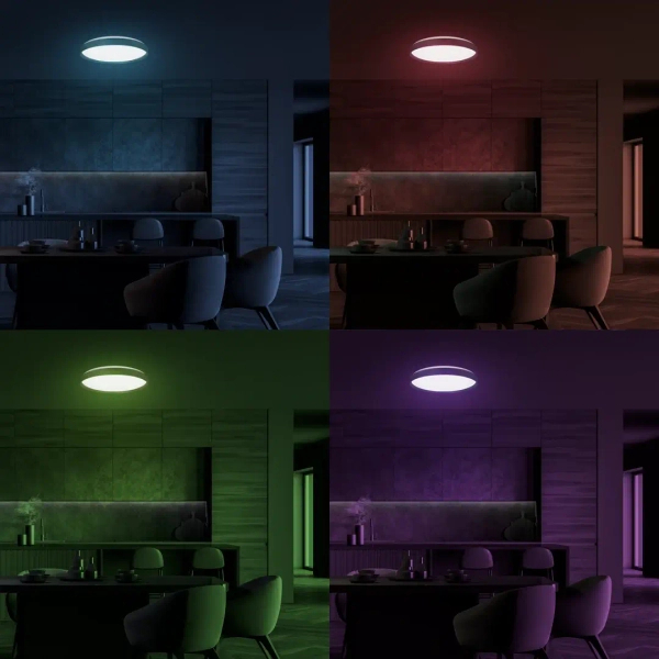 Sterowany pilotem plafon RINGO ML9965 390mm LED 36W RGBW czarny