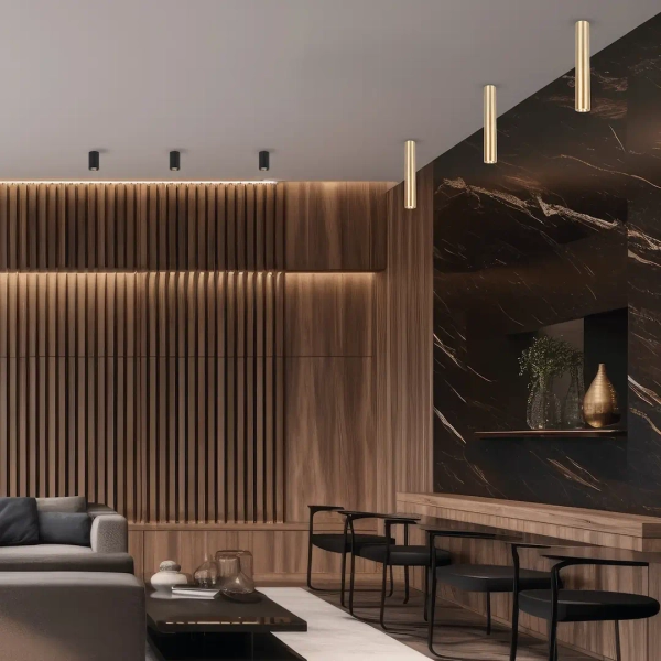 Sufitowa lampa tuba GENESIS ML0392 metalowa do kuchni złota