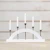 Świecznik stołowy biały stalowy Bridge candlestick biały