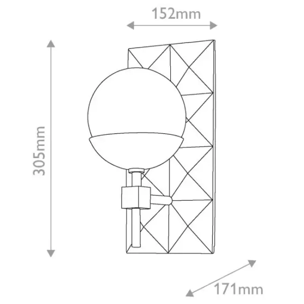 Ścienny kinkiet Deco QN-DECO-1WB-AB-O do łazienki kula IP44 złoty