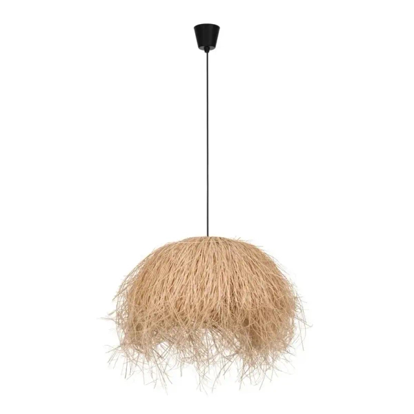Lampa wisząca ratanowa OVINCIA LE45370 do sypialni naturalna