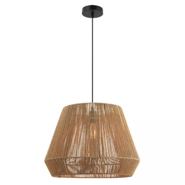 Naturalna lampa wisząca 20237 papierowy sznur do salonu brązowy
