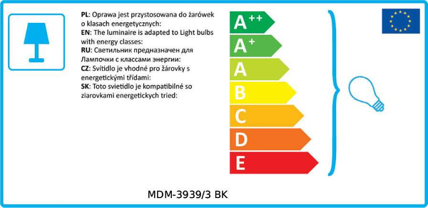 LAMPA wisząca MATTY MDM-3939/3 BK Italux druciana OPRAWA metalowa ZWIS szklane kule balls KASKADA klatki loft czarne