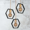 Kaskada LAMPA wisząca Honey K-4722 Kaja metalowa OPRAWA oktagony ZWIS modernistyczny czarny złoty