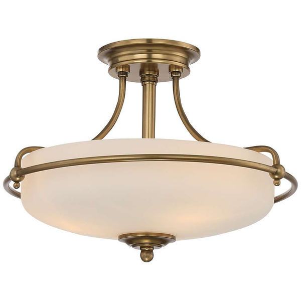 Plafon LAMPA sufitowa QZ-GRIFFIN-SFS-WS Elstead QUOIZEL klasyczna OPRAWA szklana mosiądz biała