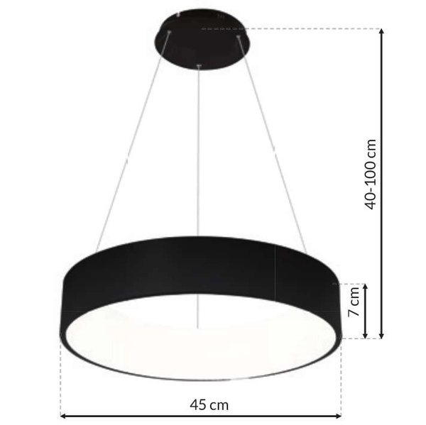 LAMPA wisząca OHIO ML6358 Milagro metalowa OPRAWA okrągła LED 24W 4000K zwis czarny
