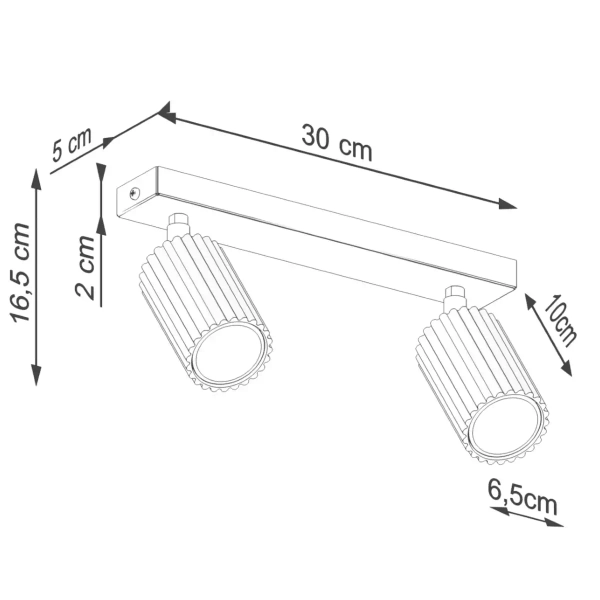 Podwójny plafon tubki KARBON SL.1637 podłużne terakota