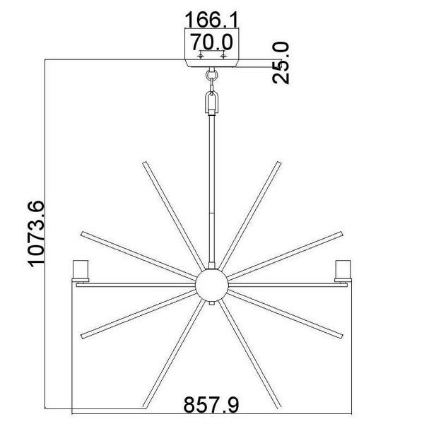 Wisząca LAMPA żyrandol CARNEGIE QZ-CARNEGIE8-IS Elstead QUOIZEL metalowa OPRAWA zwis pręty sticks industrialne srebrne