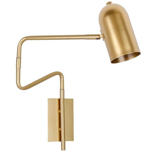 Kinkiet lampa ścienna HOSTI 21-75468 regulowana metalowy loftowy złoty
