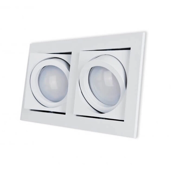 Lampa wpuszczana ruchoma Paco AZ0799 prostokątna do biura metalowa biała